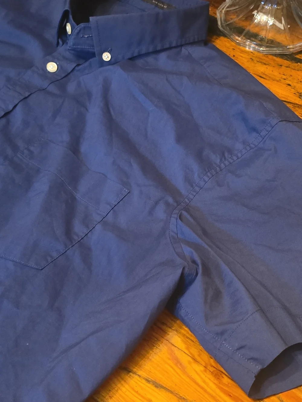 Banana Republic Tech Stretch Cotton Shirt - Deep Navy